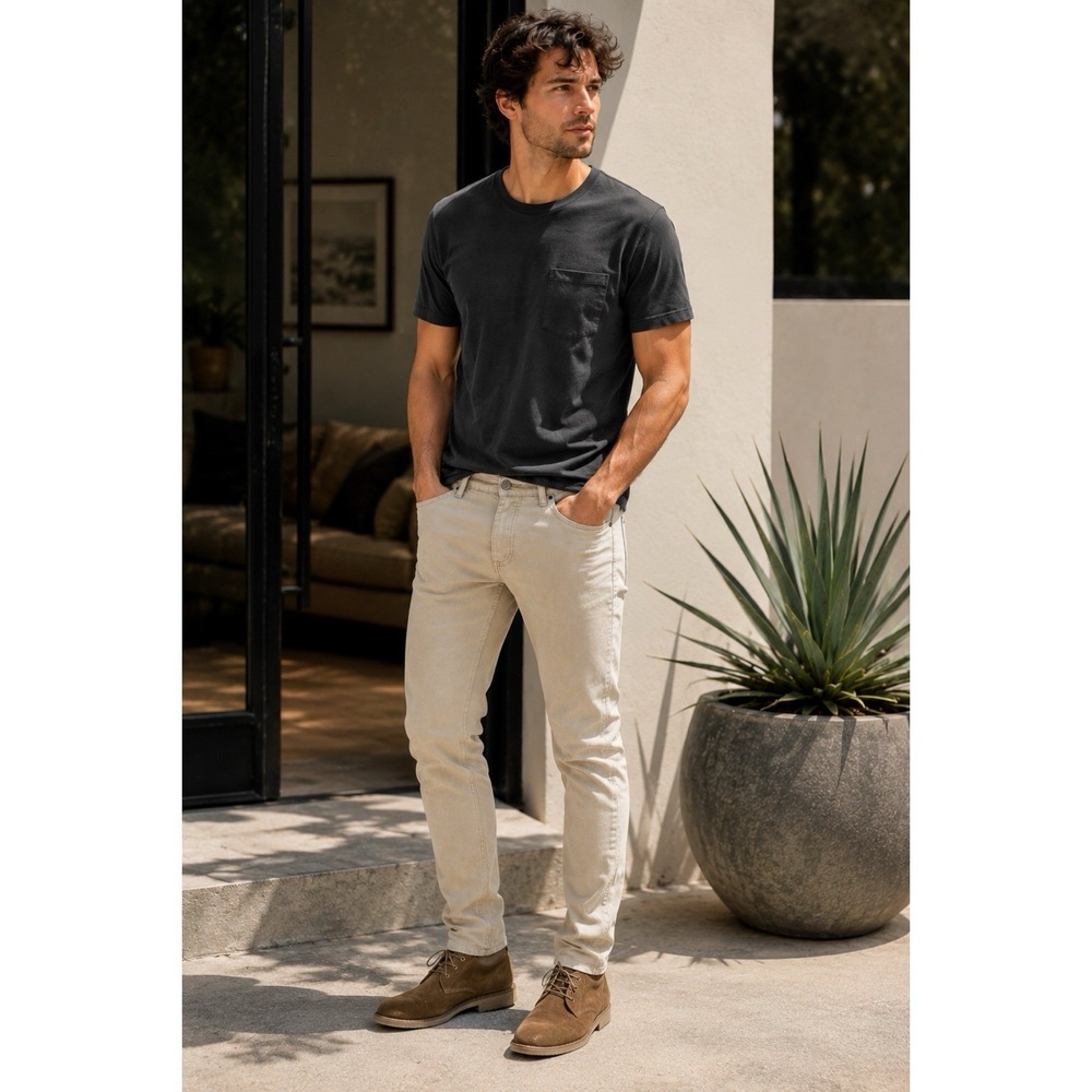KR3W Kslim Men's Khaki Stretch Jeans Size 34 Skinny Slim Fit Button Fly Pants